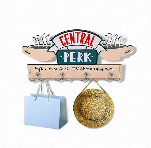HYC Friends TV Show Merchandise Friends Central Perk Coffee Sign-Decorative Coat Rack for Wall Mount.