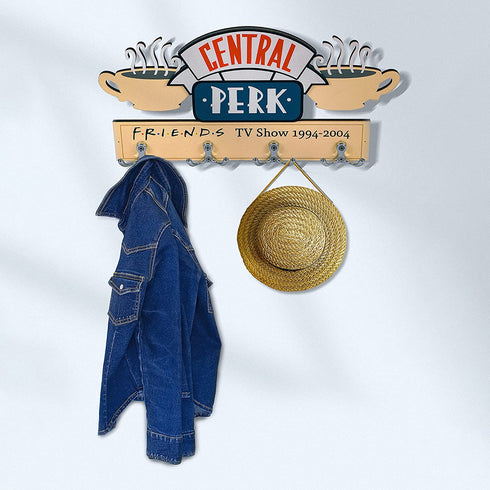 HYC Friends TV Show Merchandise Friends Central Perk Coffee Sign-Decorative Coat Rack for Wall Mount.