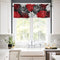 Red Dahlia Valance Curtain Rod Pocket Window Curtain Modern Art Abstract White Red Chrysanthemum Flower Black Washable Window Treatment for Living Room Bedroom Kitchen Home Decor 54x19in