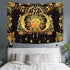 Sun and Moon Tapestry Stars Tapestry Black and Gold Wall Tapestry Psychedelic Moon Tapestry Trippy Celestial Tapestry Wall Hanging for Room (51.2 — 59.1 inches)