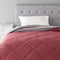 Amazon Basics Reversible, Lightweight Microfiber Comforter Blanket - Twin/Twin XL, Burgundy / Gray