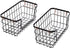 Amazon Basics Stackable Metal Wire Storage Basket Set for Kitchen or Bathroom - Black/Rose Gold