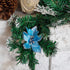 FUNARTY 6 Feet Christmas Garland with 30 Lights, Battery Operated Lighted Garland, Artificial Prelit Christmas Garlands with Blue and Silver Ornaments for Mantle Xmas Holiday Fireplace Decoration