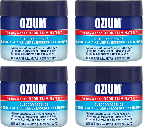 Ozium 4.5 Oz. 4 Pack Odor Eliminating Gel for Homes, Cars, Offices and More, Outdoor Essence, 4 Pack