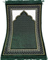 Modefa Turkish Islamic Prayer Rug - Thin & Lightweight Velvet Praying Carpet - Soft Muslim Praying Mat Janamaz - Ramadan or Eid Gift for Men & Women - with Car Hanger - Dancing Rose Vine (Green)