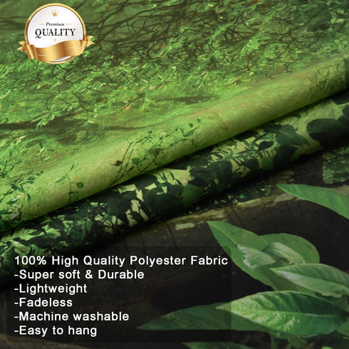 Sevenstars Green Forest Tapestry Virgin Forest and Grass Tapestry Nature Tree Tapestry Wall Hanging for Room