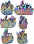 mookaitedecor Titanium Coated Natural Rock Crystal Cluster Geode Stone Specimen, Rainbow