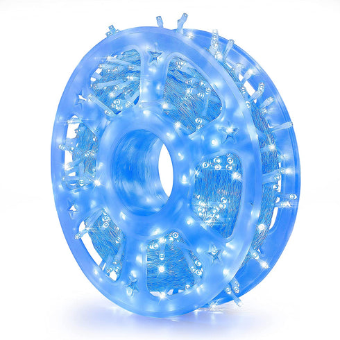 500 LED Christmas Fairy String Lights by Fiee, 8 Lighting Modes, 175ft Plug in String Waterproof Mini Lights for Outdoor Indoor Holiday Christmas Wedding Party Bedroom Decorations, 500L Blue