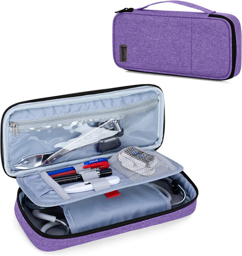 Trunab Stethoscope Case with Inner Divider, Stethoscope Carrying Case Compatible with 3M Littmann/MDF/ADC and Extra Accessories for Nurses, Pediatric Doctor or Medical Students,Purple (Patent Pending)