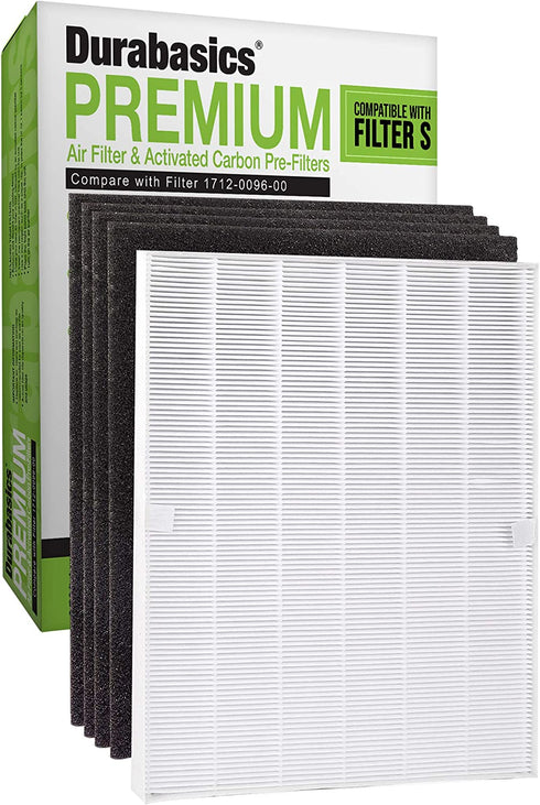 Durabasics Air Filter for Winix C545 Replacement Filter & Winix Replacement Filter C545-1 Air Filter & 4 Activated Carbon Pre-Filters -Replacement for Winix Filter S, C545 Filter & Winix Filter C545