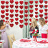90 Hearts Valentines Day Heart Banner Felt Red Heart Shape Hanging String Garland Party Decor Valentines Day Decorations for Wedding Anniversary Birthday Home Valentines Party Supplies(15 Pcs)