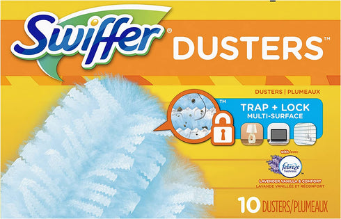 Swiffer 180 Dusters Multi Surface Refills, with Febreze Lavender & Vanilla scent, 10 Count (Packaging May Vary)