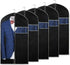 Syeeiex 40-Inch Suit Bag Garment Bags for Hanging Clothes (Set of 5) Mens Suit Covers, Suit Bags for Closet Storage with Clear Window for Men, Suits, Coats, Black & Grey