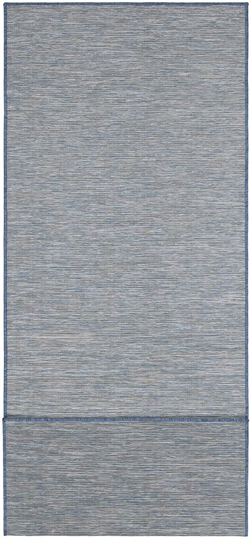 Ottomanson Sundance Collection Indoor/Outdoor Reversible Runner Rug, 2'7" x 7', Blue
