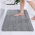 Grandaily Chenille Striped Bathroom Rug Mat, Extra Thick and Absorbent Bath Rugs, Non-Slip Soft Plush Shaggy Bath Carpet, Machine Wash Dry, Bath Mats for Bathroom, 17x24, Grey