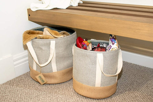 East Earth Storage Basket, the perfect Toy Storage, blanket, throw pillow or Laundry bin (light grey)