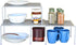 DecoBros Expandable Stackable Kitchen Cabinet and Counter Shelf Organizer,Silver