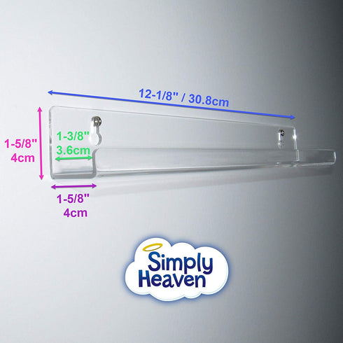 Simply Heaven Clear Vinyl Record Shelf Wall Mount 6 Pack Includes Bonus Bubble Level, Acrylic Album Record Holder, LP Display Floating Shelves