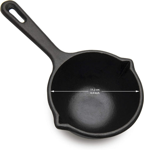 Lthech Cast Iron Basting Pot - Sauce Pot - Grilling Gifts - Superior Heat Dispersion and Heat Retention - Perfect Melting Pot - Any Grill - Complete with Heat Proof Silicone Brush - 13.5 Fluid Ounces