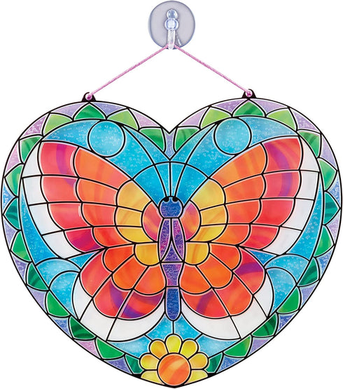 Melissa & Doug Stained Glass Made Easy Activity Kit: Butterfly - 140+ Stickers - Kids Sticker Stained Glass Craft Kit; Sun Catchers For Kids Ages 5+