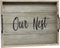 Elegant Designs HG2000-RGO Wood w-Handles Decorative Serving Tray, 15.5" x 12", Rustic Gray Our Nest