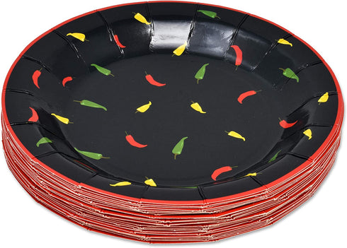Fiesta Plates and Napkins for 24 Guests for Mexican Mayo Fiestas Dance Pinatas Mexico Taco Party Decorations Supplies 24 9" Dinner Plates 24 7" Dessert Plates 24 9 oz Cups and 50 Luncheon Napkins