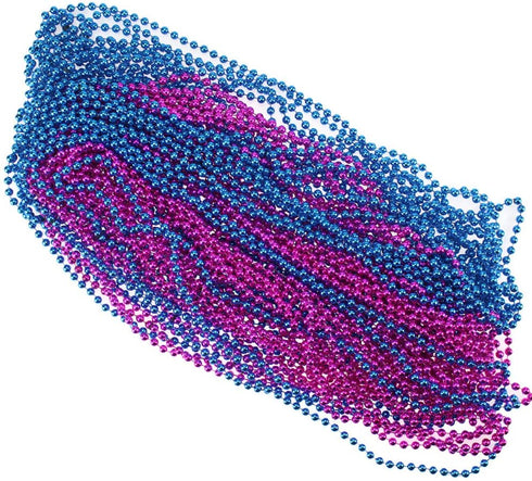 CREATRILL 50 Pcs 6mm Baby Gender Reveal Beads for Baby Shower Announcement Party Supplies 33 Inch Baby Blue Hot Pink (6mm 50 pcs)