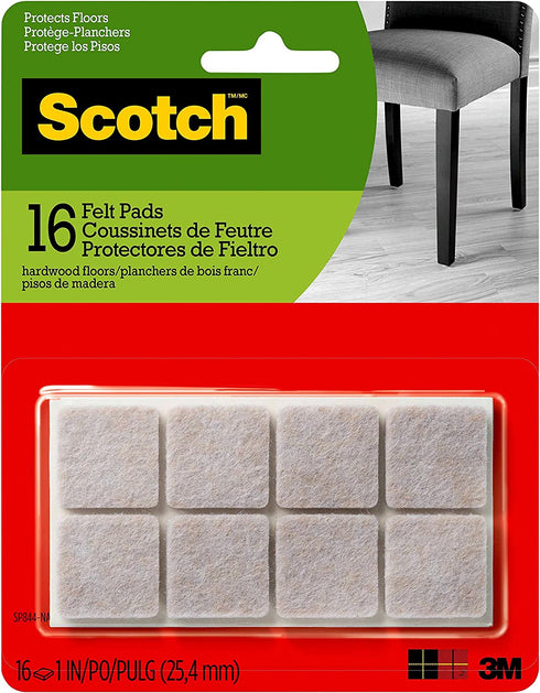 Scotch SP844 SP844-NA Felt Furniture Pads, 16 Count (Pack of 1), Beige