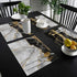 Linen Placemats Set of 4,Placemats for Dining Table,Black Gold White Marble,Washable Heat Resistant Non-Slip Woven Placemats for Home Kitchen Restaurant Decoration