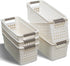 Citylife 6 PCS Plastic Storage Baskets for Shelves Small Storage Bins for Closet Shelf Pantry Organizing, Off-White