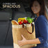 Reusable Jute French Market Tote Burlap Grocery Bags with Faux Leather Strap Handles, Interior Pocket, and Water Resistant Inner Lining Jute Shopping Bag, EXULTIMATE