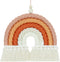 Macrame Rainbow Wall Hanging, Boho Rainbow Decor, Woven Rainbow Wall Decor for Girls Nursery Bedroom Playroom Baby Room Decor (Orange, 8" W x 8" H)