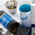 Tea Forte Kati Cup Bleu, Ceramic Tea Infuser Cup with Infuser Basket and Lid for Steeping Loose Leaf Tea