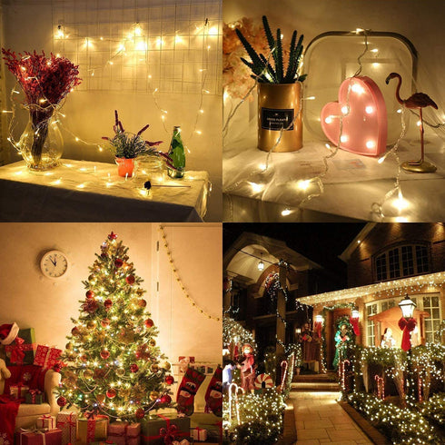 LED String Lights Outdoor, Elegear Long Strand 328FT 500 LEDs Valentine String Lights, Waterproof 8 Modes Indoor Outdoor Decorative String Lights for Parties Wedding Valentine's Decoration, Warm White