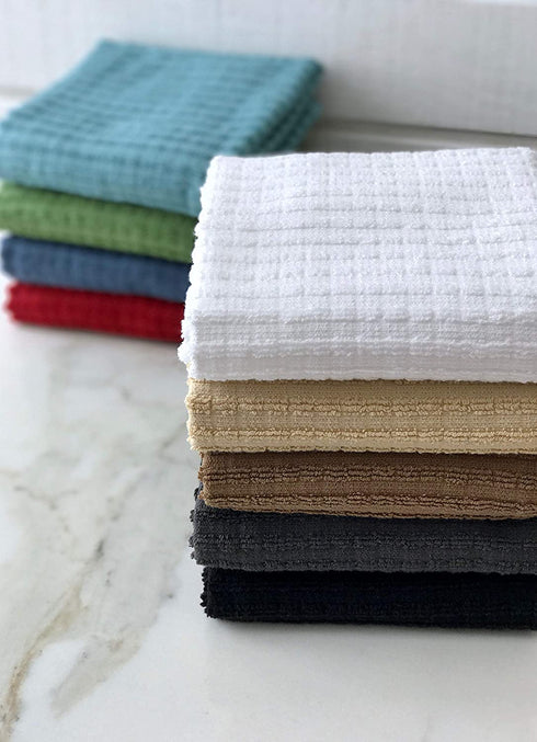 Ritz Royale Collection 100% Combed Terry Cotton, Highly Absorbent, Oversized, Kitchen Towel Set, 28" x 18", 2-Pack, Solid Cactus Green