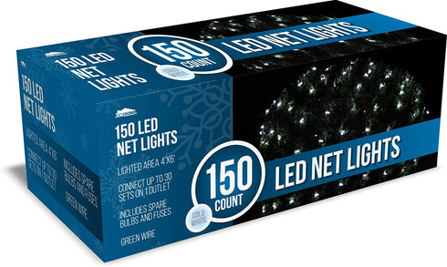 Joiedomi 150 LED Christmas Net Lights for Indoor & Outdoor Decorations, Christmas Events, Christmas Eve Night Decor, Christmas Tree, Bushes (Pure White)