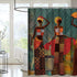 Ikfashoni Black Girl Shower Curtain African Egyptian Women Shower Curtain for Bathroom Afro Women Bathroom Curtain with 12 Hooks, Fabric African Lady Bathroom Shower Curtains, 69" x 70"