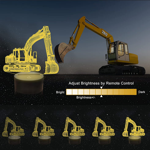 Ammonite Excavator 3D Lamp for Kids, LED Optical Illusion Night Light with Remote Control and Timing Function as Christmas Birthday Gifts Ideas for Boys Kids Teen