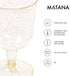 MATANA 50 Gold Glitter Plastic Wine Glasses for Weddings & Parties, 6oz - Sturdy & Reusable