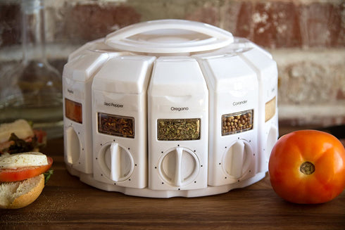 KitchenArt Select-A-Spice Auto-Measure Carousel Professional Series, White