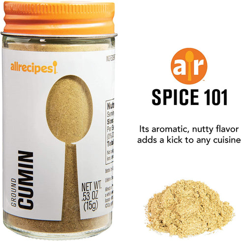 Allrecipes Taste of Mexico (Cilantro, Ground Cumin, Fajita Blend) in Glass Jars with Removable Sifter Caps for Sprinkling, Set of 3