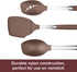 Anolon SureGrip Dishwasher Safe Nonstick Locking Cooking Tongs Set/Salad Serving Tools, 9 Inch and 12 Inch, Bronze Brown