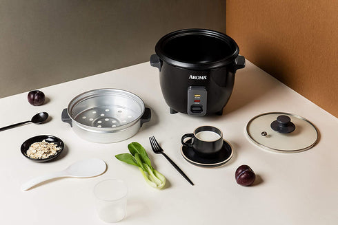 Aroma Housewares ARC-363-1NGB 3 Uncooked/6 Cups Cooked Rice Cooker, Steamer, Multicooker, 2-6 cups, Silver