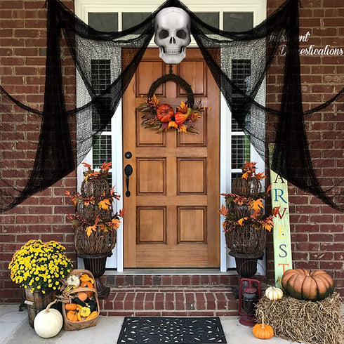 Yunfan Halloween Creepy Cloth Spooky Halloween Decorations Haunted House Party Outdoor Decor Supplies Backdrops for Garden,Doorways,Yard,Indoor,Windows