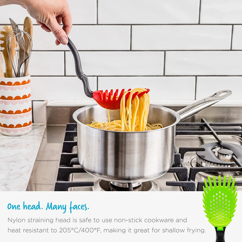 Dreamfarm Holey Spadle | Non-Stick Cooking Spoon & Serving Ladle with Holes | Dreamfarm Blue