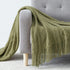 BOURINA Throw Blanket Textured Solid Soft Sofa Throw Couch Cover Knitted Decorative Blanket, 50"x60" Olive