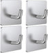Budding Joy Adhesive Hooks Heavy Duty Stick on Wall Hooks Towel Hooks Door Hooks Waterproof Stainless Steel Adhesive Towel Hooks Adhesive Holders for Hanging Clothes Bathroom Adhesive Hook 4 Pack