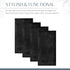Elrene Home Fashions Caiden Elegance Damask Fabric Napkins (Set of 4), 17" x 17", Black 4 Count