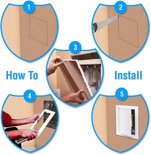 Morvat Plastic Access Panel 12 X 12, Access Door for Drywall, Access Panel for Drywall, Wall Access Panel, Plumbing Access Panel, Heavy Durable Plastic, White