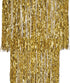 Beistle 3 Tier Shimmering Metallic Plastic Tinsel Fringe Chandelier Hanging Decoration Photo Booth Backdrop for Birthday Party Engagement Anniversary Wedding, 4', Gold